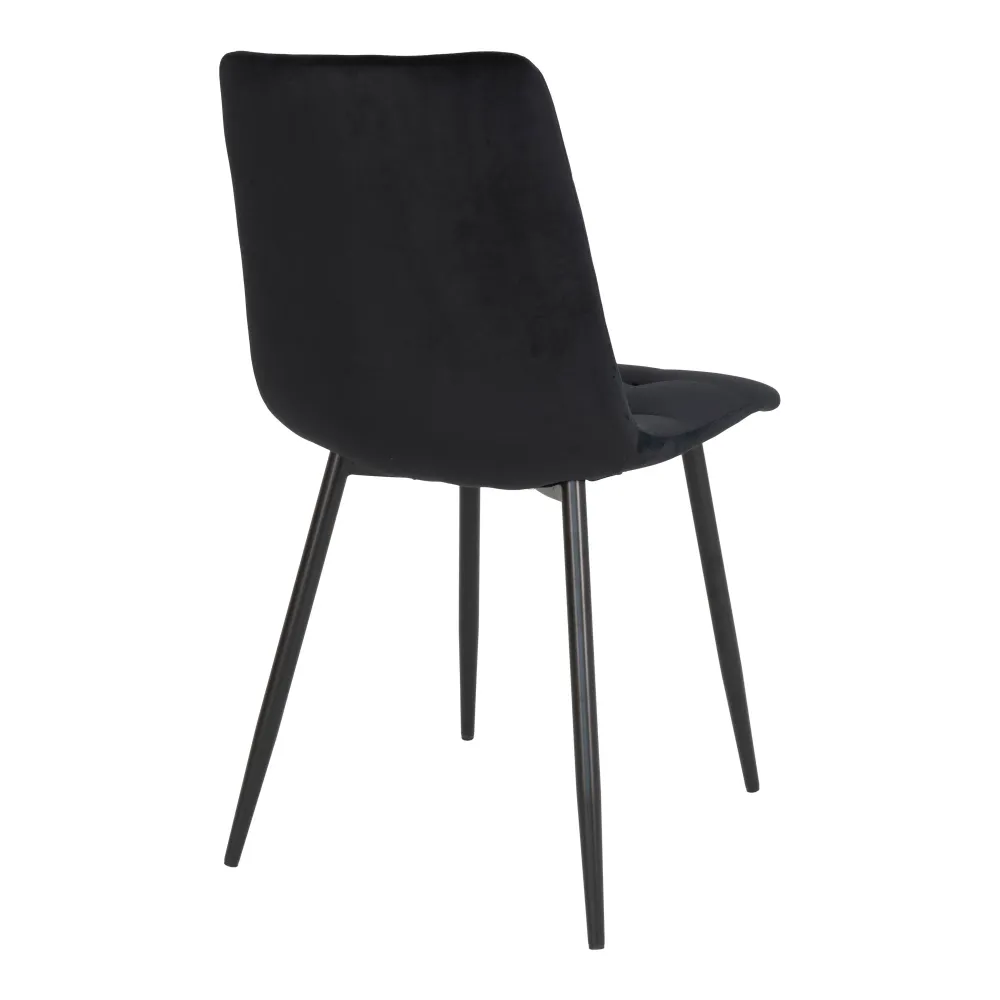 Middelfart Spisebordsstol - Spisebordsstol, Velour, Ebony, Sorte Ben Hn1207 ⎮ Sæt af 2 stk.