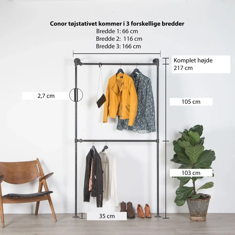 Tøjstativ CONOR midnight med messing | Bestil på specialmål