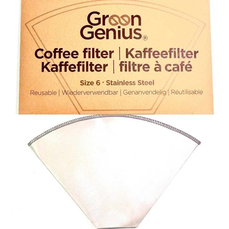 Genanvendeligt Kaffefilter Str. 6 af rustfrit metal