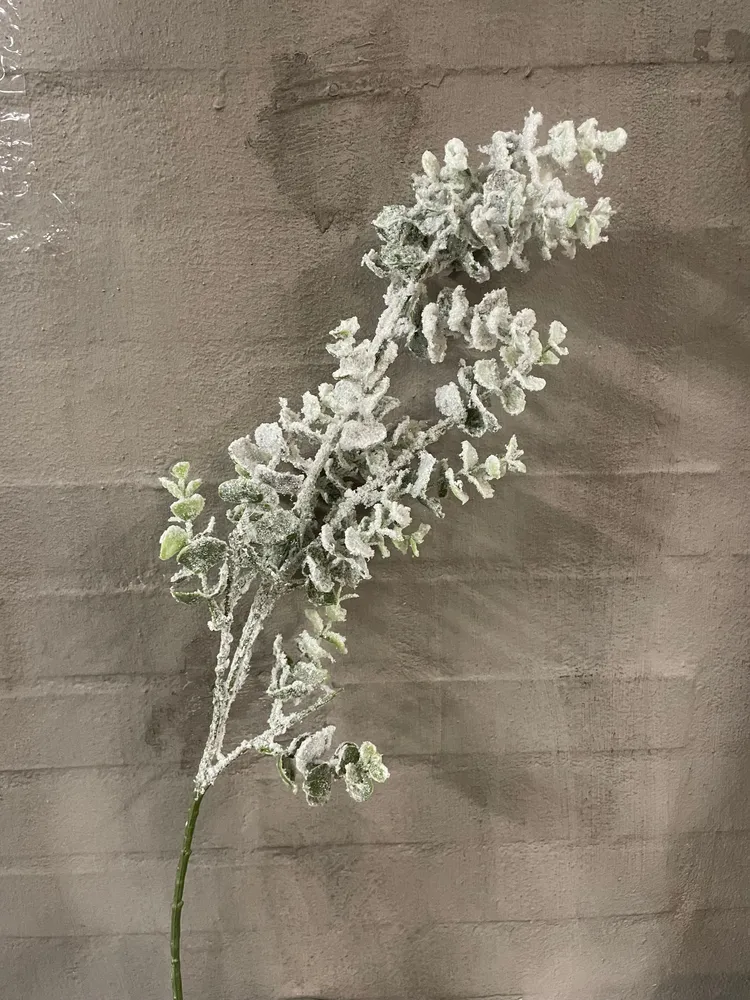 Eukalyptusgren med sne og glitter 75cm
