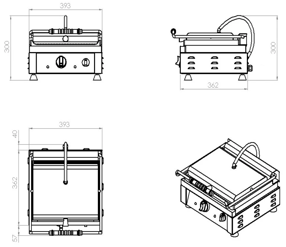 Kommerciel Kvalitet Contact grill ruglet
