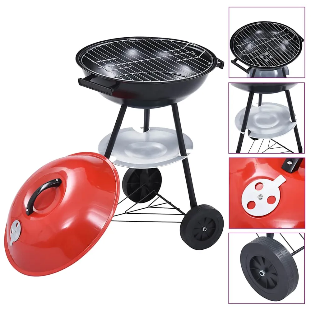 Kulgrill Med Hjul Str. Xxl Transportabel 44 Cm