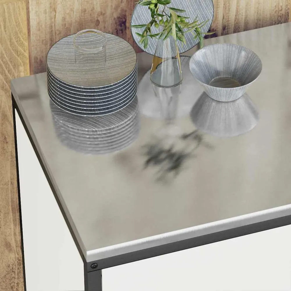 Køkkenopbevaringssæt med hylde 2 pcs Hvid Koldvalset metal