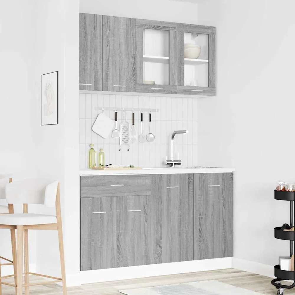 Køkkenskabssæt Lyon 4 pcs Grå sonoma-eg 140 x 46 x 81.5 cm