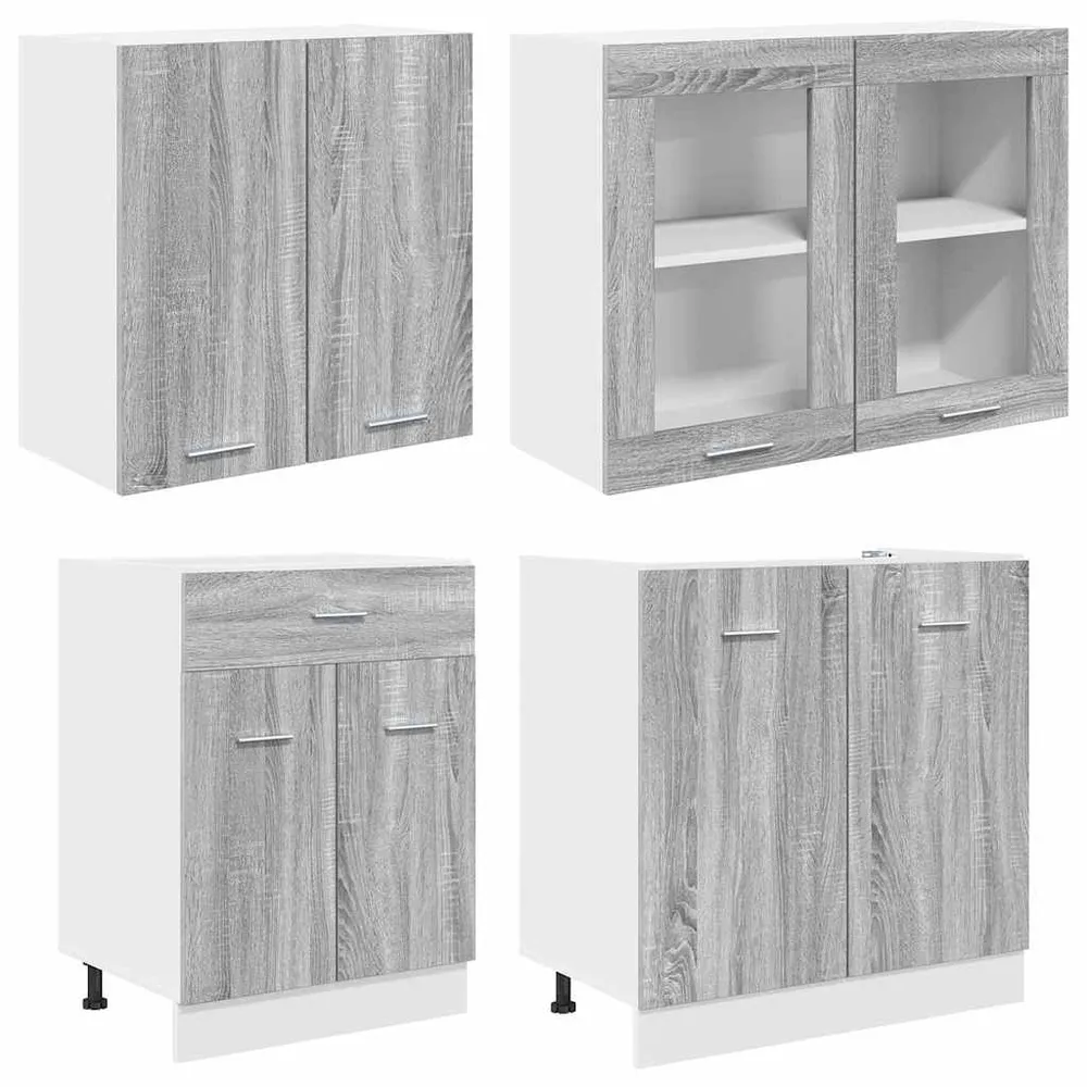 Køkkenskabssæt Lyon 4 pcs Grå sonoma-eg 140 x 46 x 81.5 cm