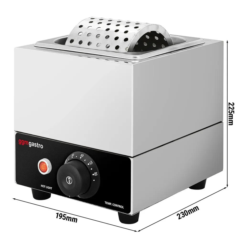 Smørhjul - opvarmet - rustfrit chromed - 500 Watt - GN 1/6 - dybde 100mm