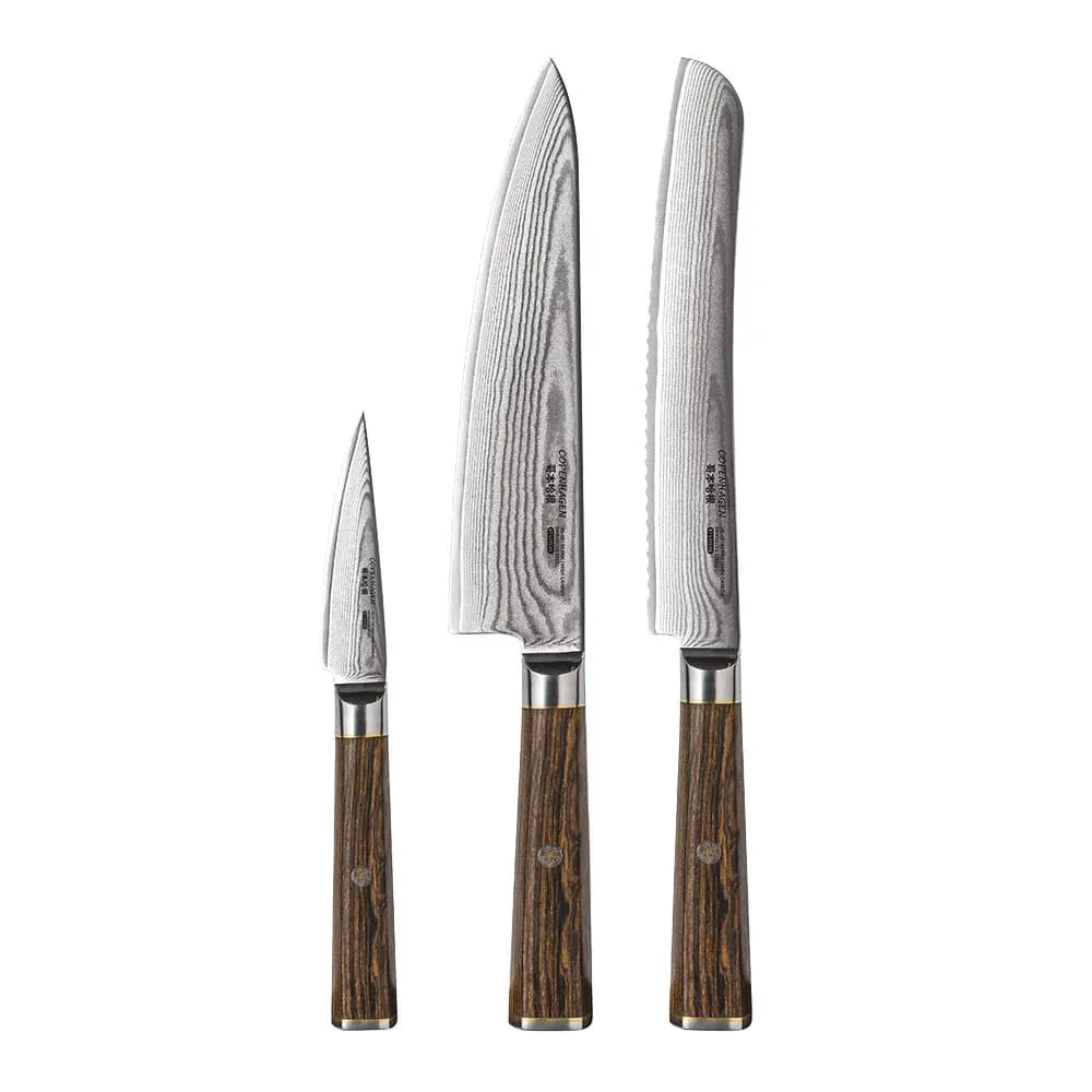 Copenhagen - Damaskus knivsæt 67 lag VG-10 chromed Rockwell 60±2 HRC