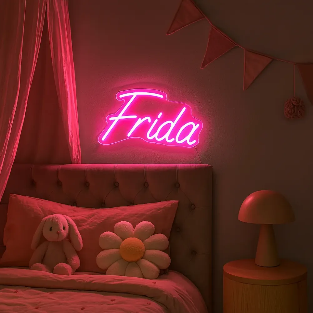 Neon Navneskilt Lyserød