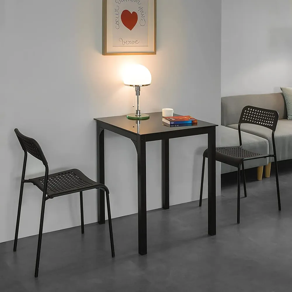 Enkelt og robust spisebord til 2 personer, onyx
