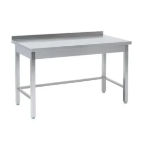 Rustfrit stålbord m. bagkant, 70 cm bredde 400