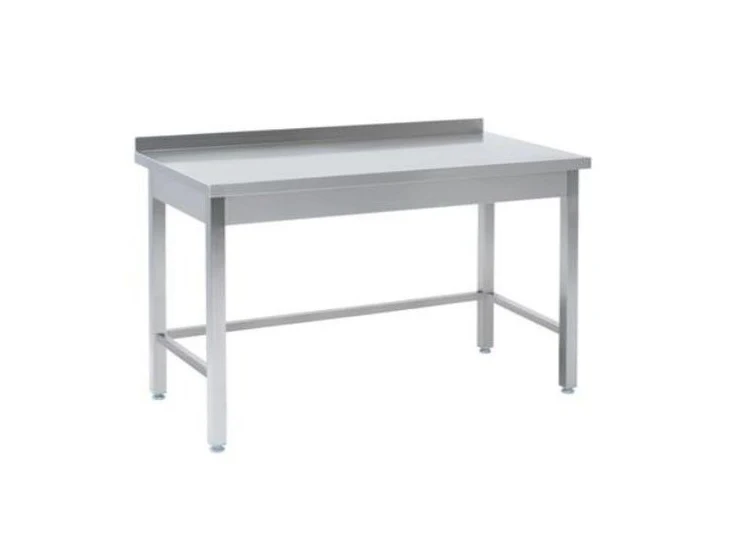 Rustfrit stålbord m. bagkant, 70 cm bredde 400