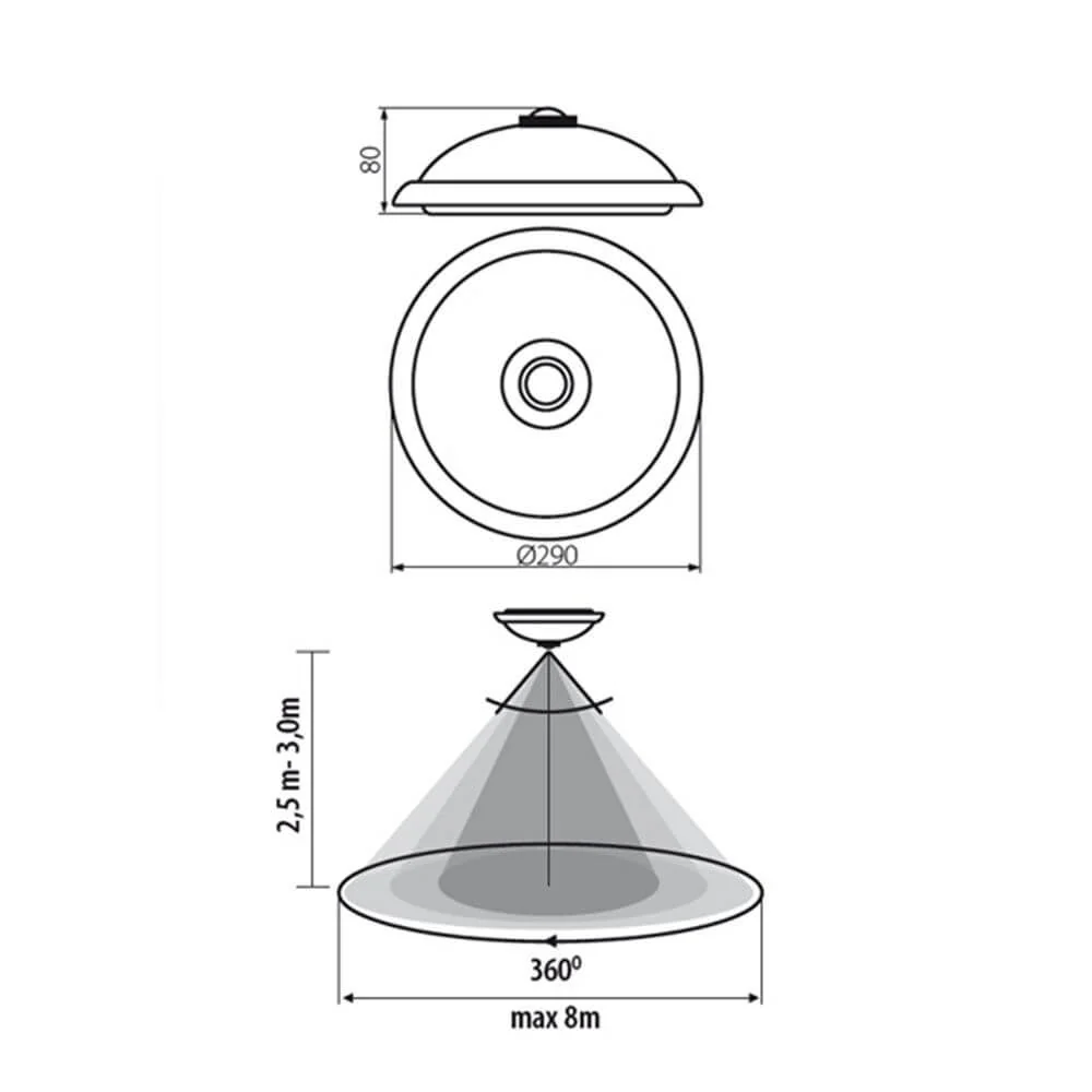 Fogler Sensor LED loftlampe Ø 29 cm 800lm hvid