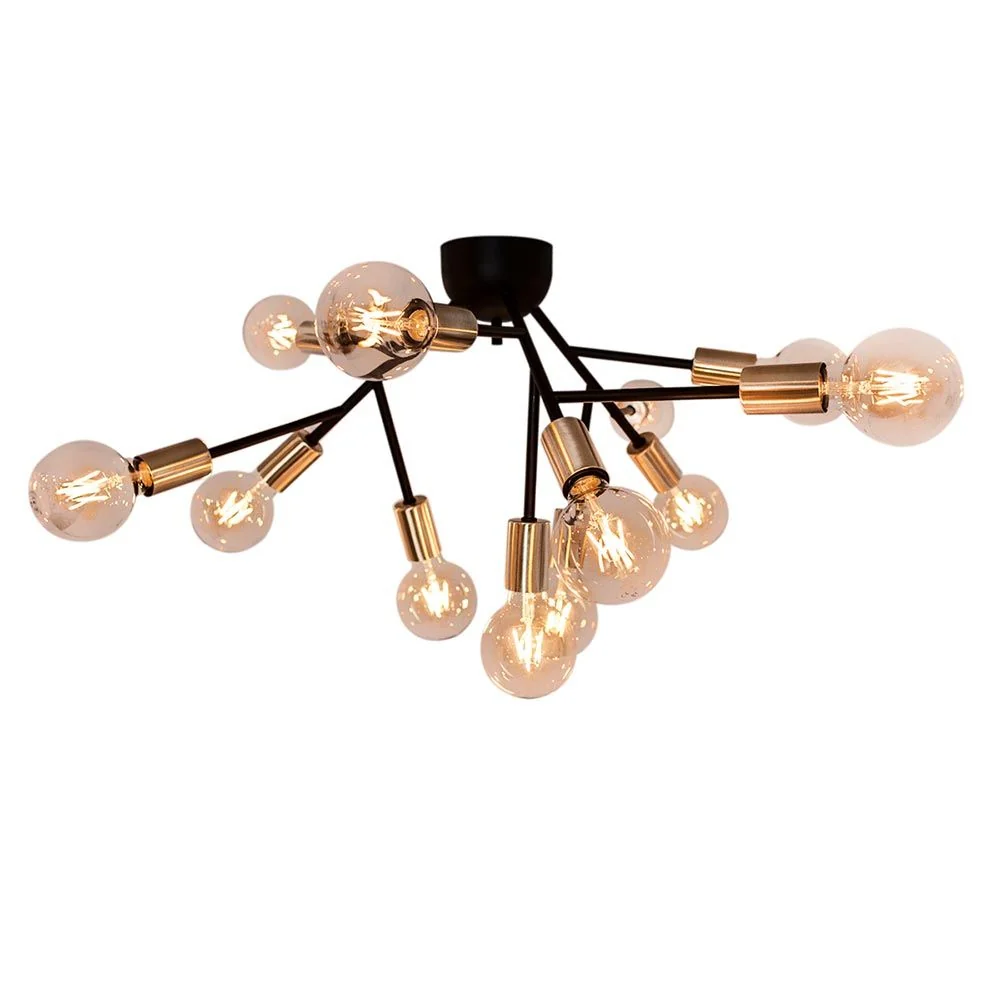 Loftslampe Heroes 12-lys sort