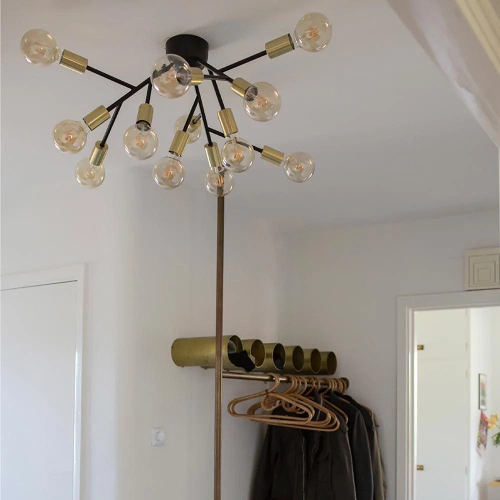 Loftslampe Heroes 12-lys sort