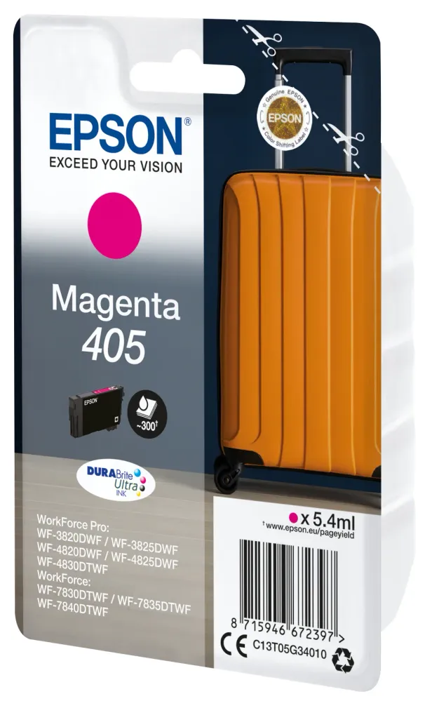 Epson 405 DURABrite Ultra Ink blækpatron 1 stk Unik Standard udbytte Magenta
