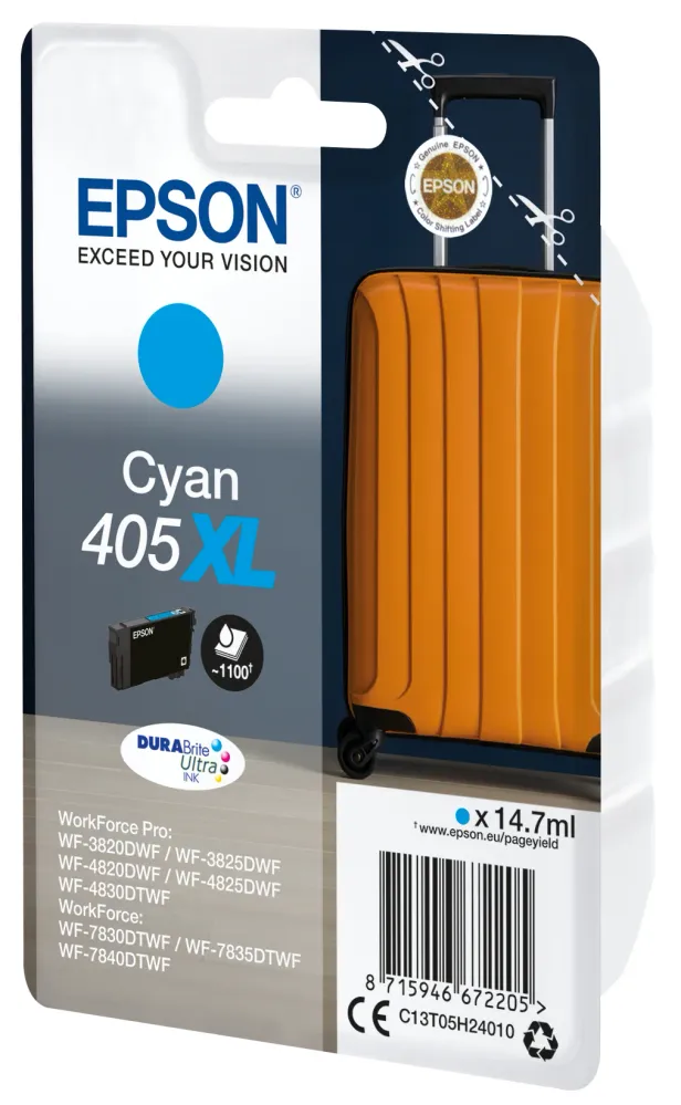 Epson 405XL DURABrite Ultra Ink blækpatron 1 stk Fabrik Højt (XL) udbytte Blå