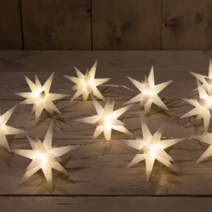 Julelys med flerspidsede 3D-stjerner