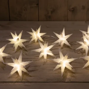 Julelys med flerspidsede 6,5 cm 3D stjerner