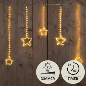 LED gardinlys med stjerner 90CM