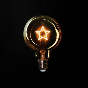 LED Retro pære med stjerne - juledekoration