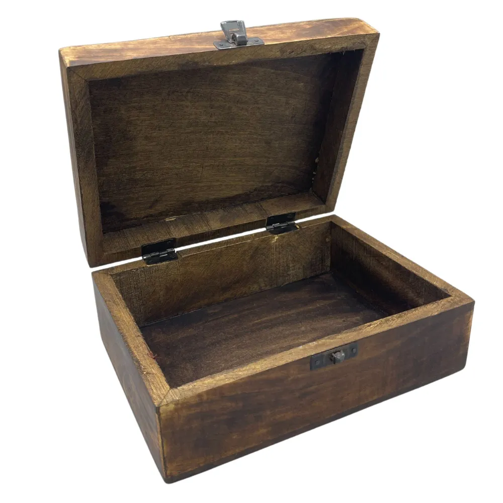 Mangotræsboks keramisk glaseret rød 20x15x7.5cm