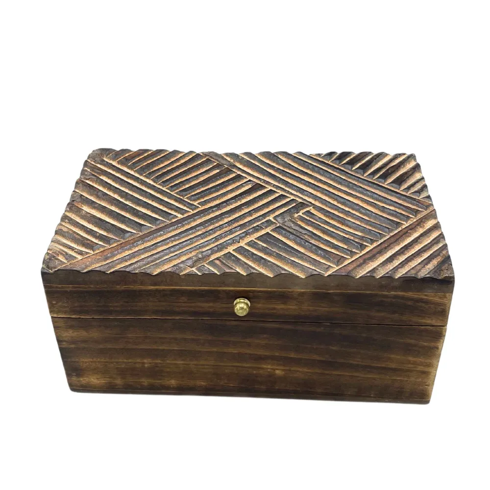 Multifunktionel opbevaringsboks vintage antikke linjer 22x12x10cm