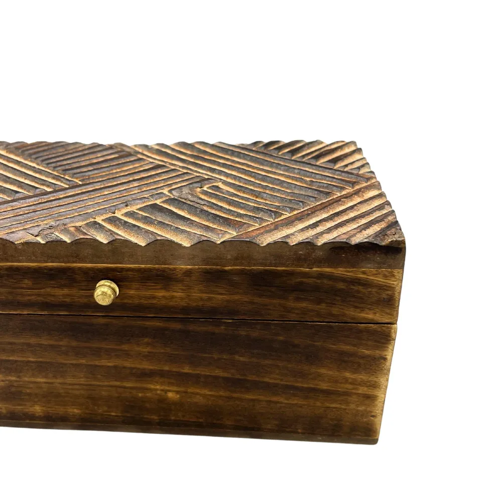 Multifunktionel opbevaringsboks vintage antikke linjer 22x12x10cm