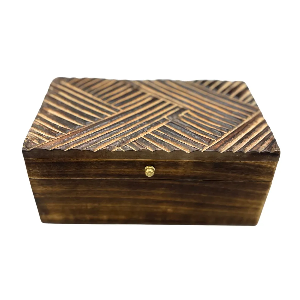 Multifunktionel opbevaringsboks vintage antikke linjer 22x12x10cm