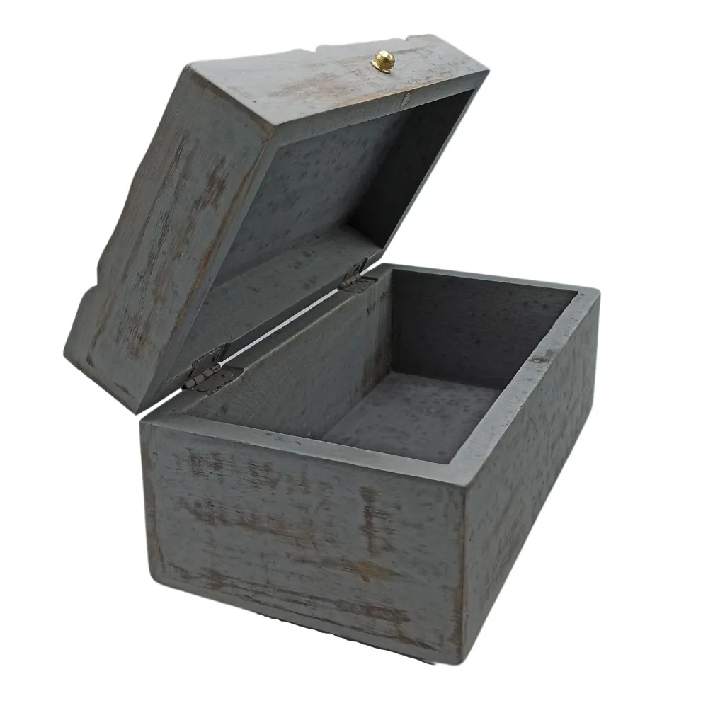 Opbevaringsboks Grå Stjerne 22x12x10cm
