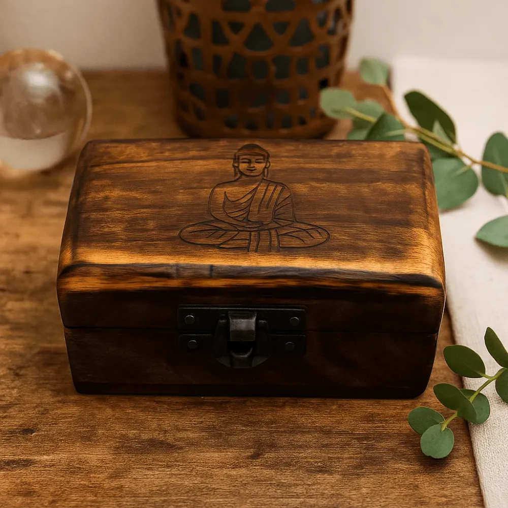 Træ Pilleæske Udsmykkede Designs Blandede 9x5x4cm