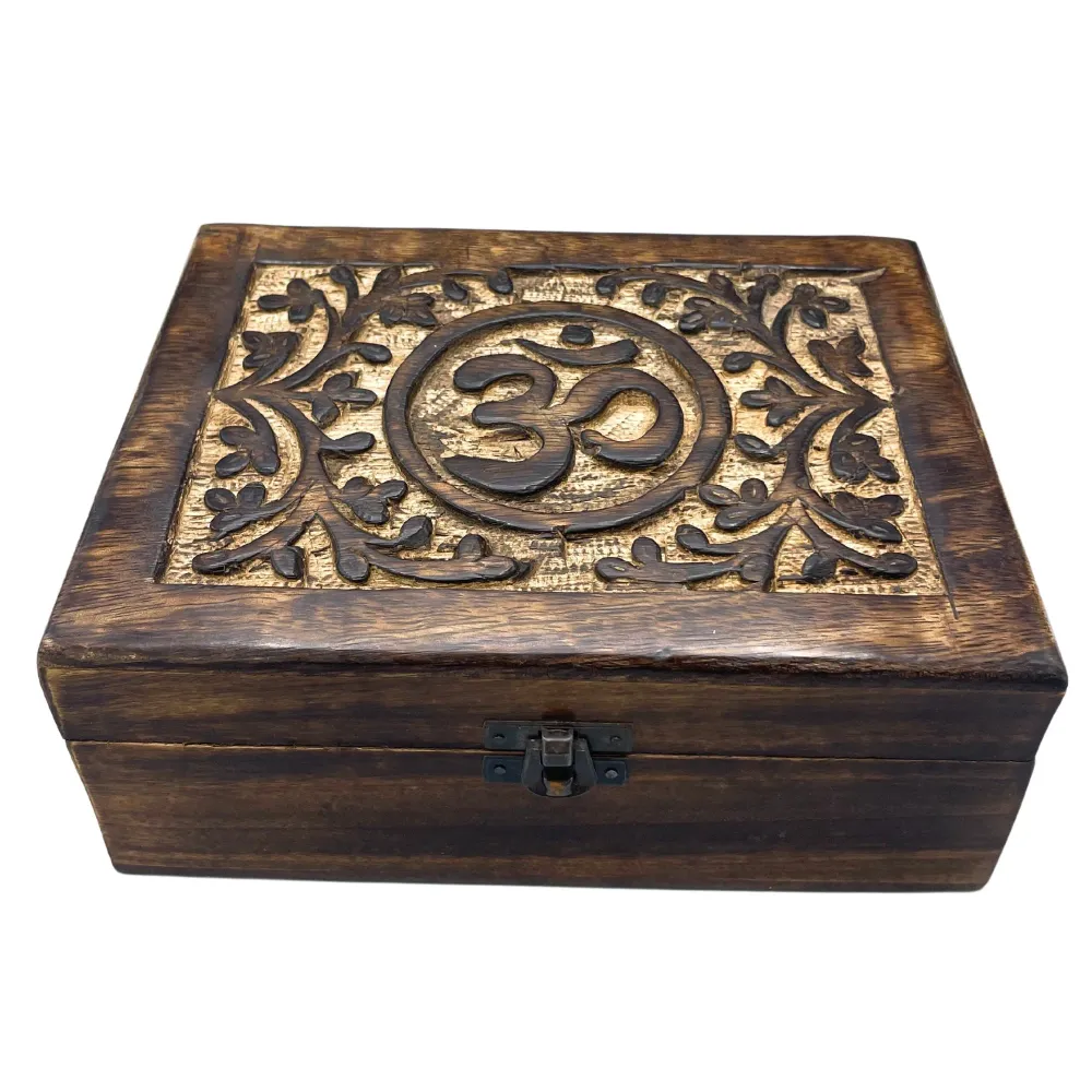 Træopbevaringsæske Stor Om 20x15x7.5cm