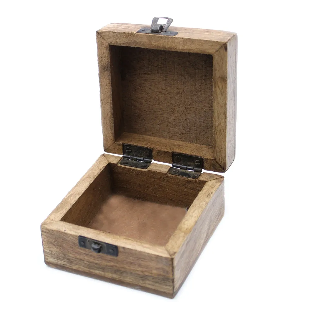Trææske Hvidvasket Slaviskt Design 10x10x6 cm