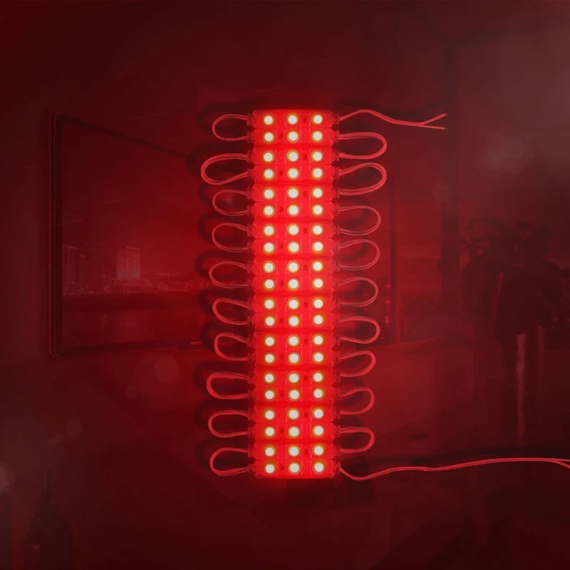 10 * Rød SMD LED-modul injektionsmodul IP65 klæbestrimmel ~1751