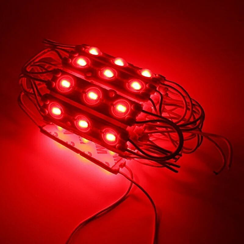 10 * Rød SMD LED-modul injektionsmodul IP65 klæbestrimmel ~1751