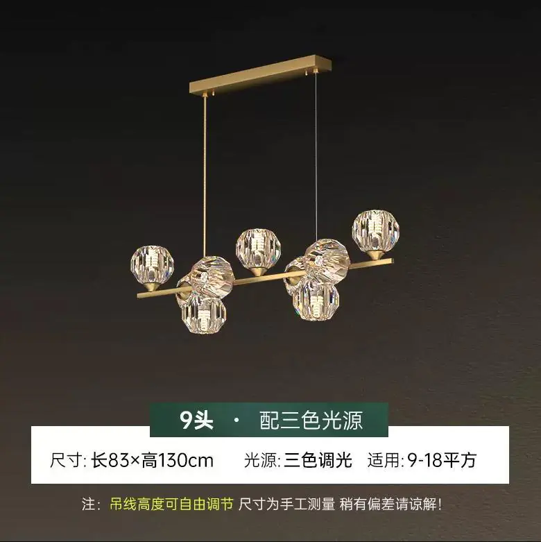 Nuværende Nordic Crystal Copper Dining Pendant Light Copper