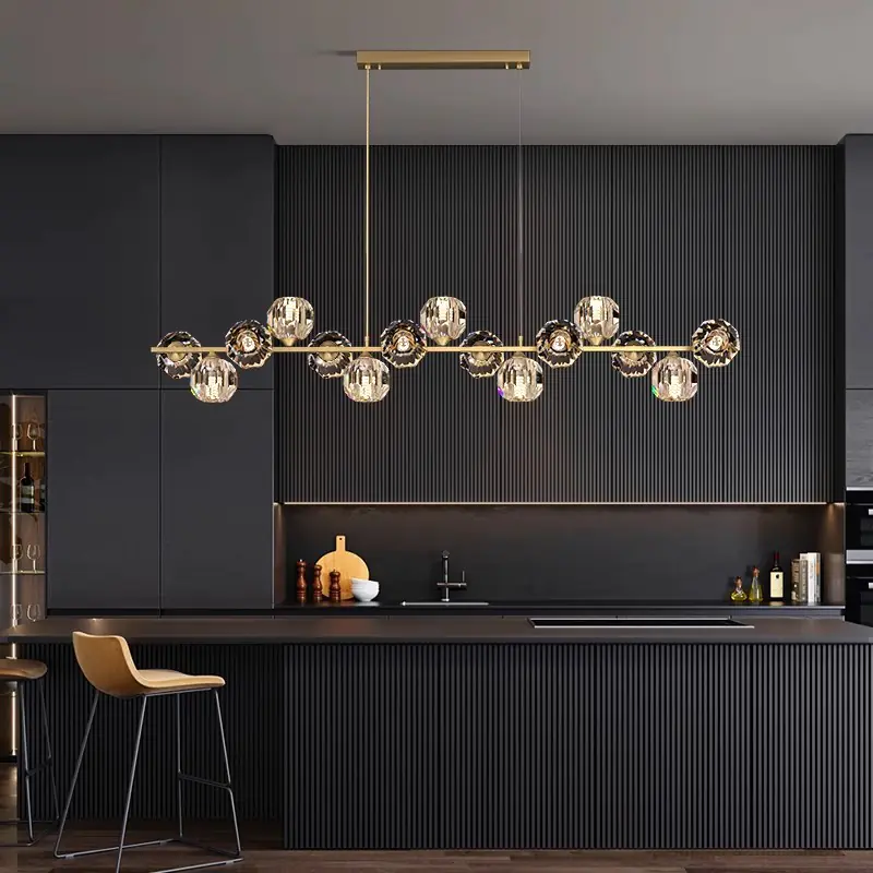 Nuværende Nordic Crystal Copper Dining Pendant Light Copper