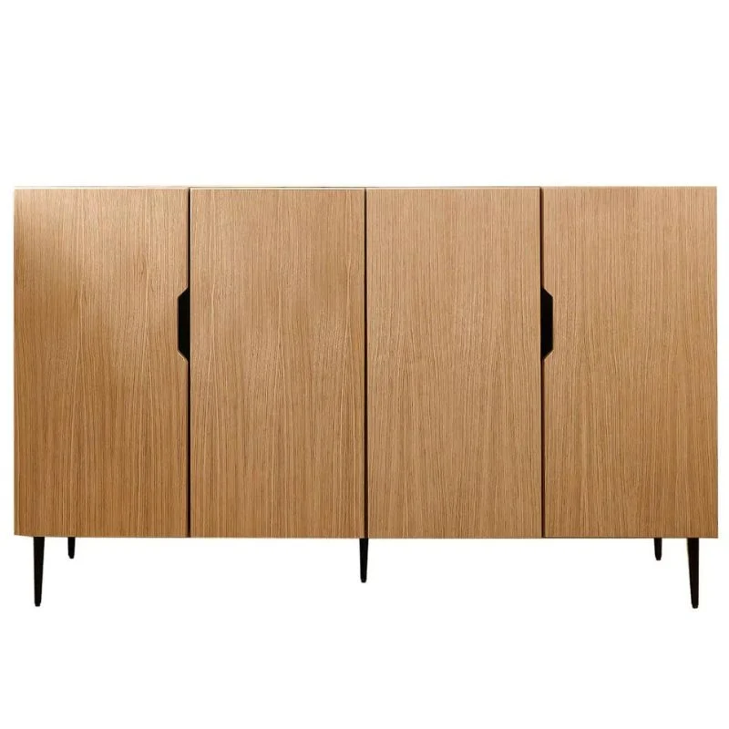 Radis NOBLE skænk i lys eller charcoal træ 160x40x98 cm Sort