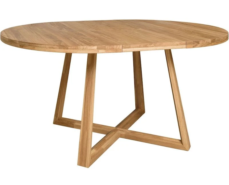 Rundt spisebord 120-160 cm med udtræk i egetræ