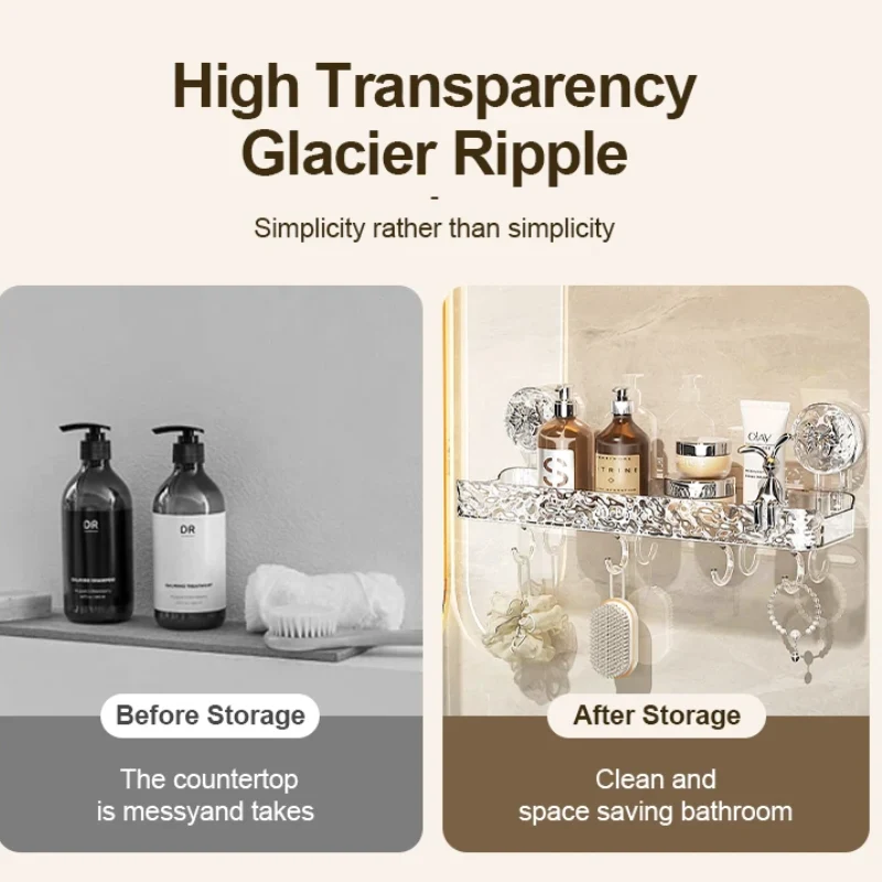GlideHold® StorageRack: Luksuriøs No-Drill Arrangør Opbevaring Rack Graa