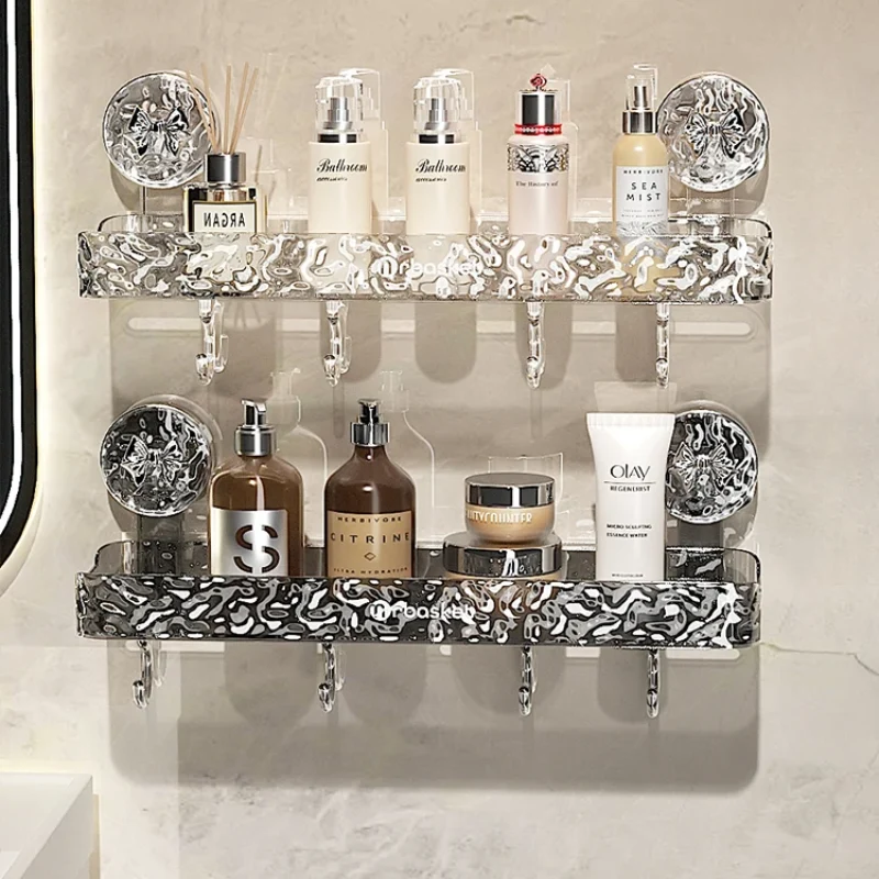 GlideHold® StorageRack: Luksuriøs No-Drill Arrangør Opbevaring Rack Graa