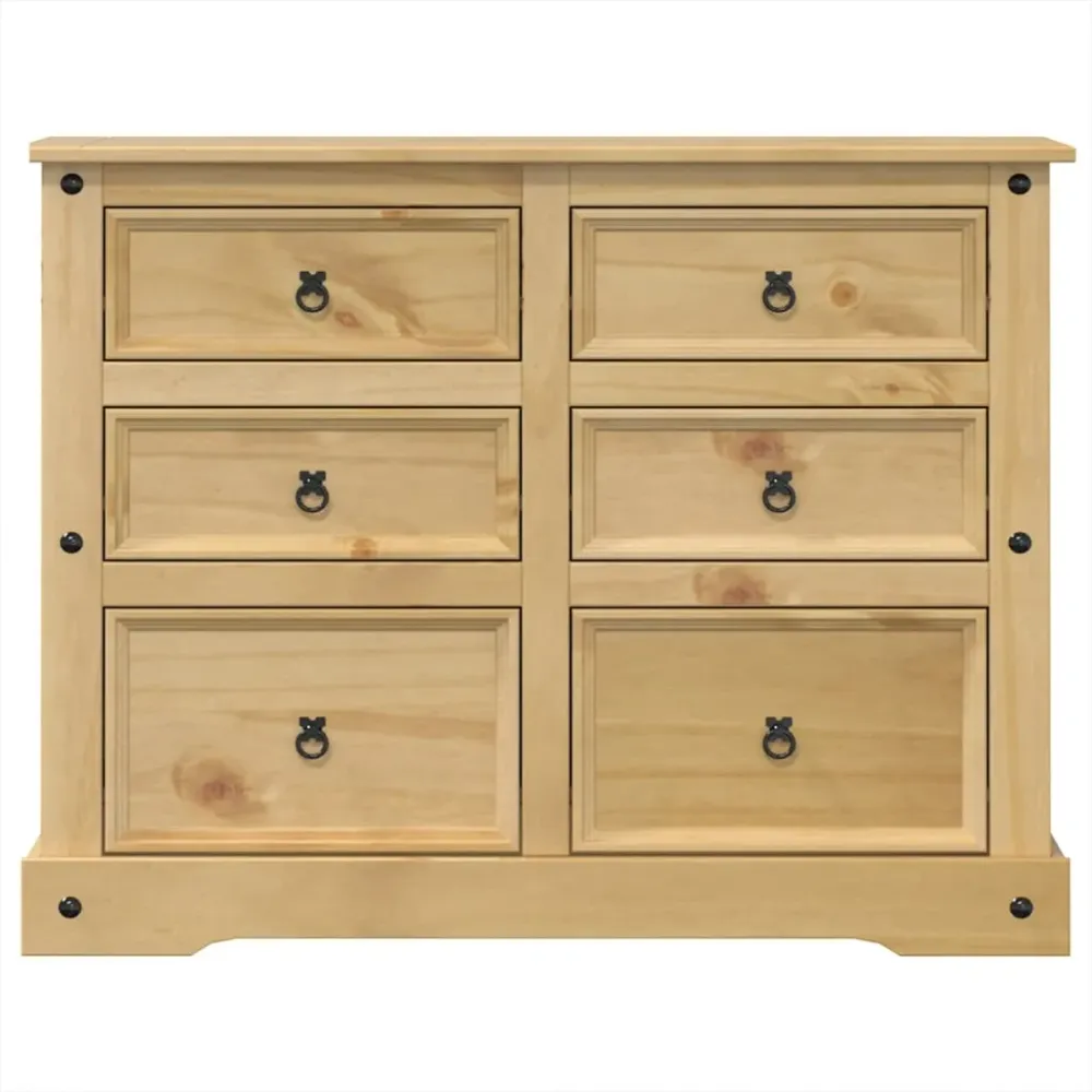 Kommode Corona 112X48X91 Cm Massivt Fyrretræ