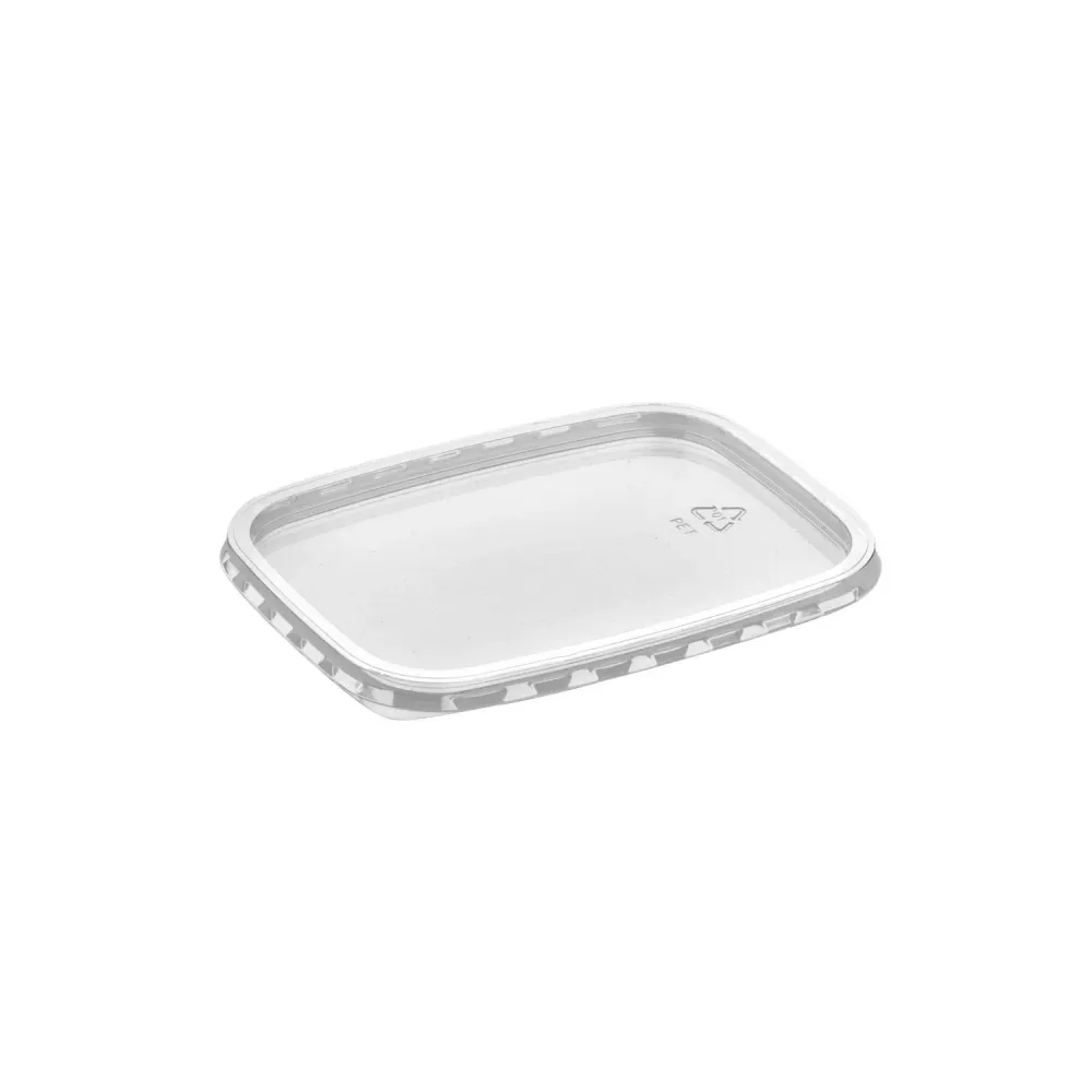 Plastlåg til 500-1000ml bæger, rektangulær, Delikatesse M68-50 ( 560 stk )