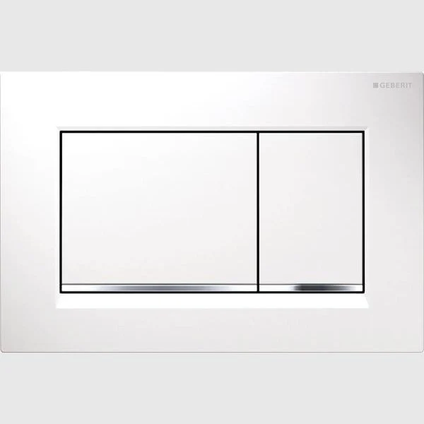 Geberit Sigma 30 betjeningsplade - snow med krom kant