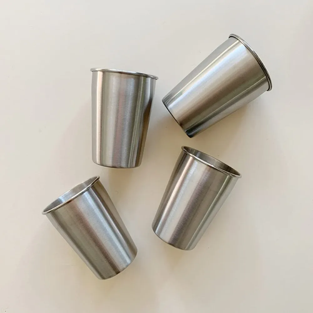 Sæt med 4 kopper i rustfri metal fra Haps Nordic, 200 ml