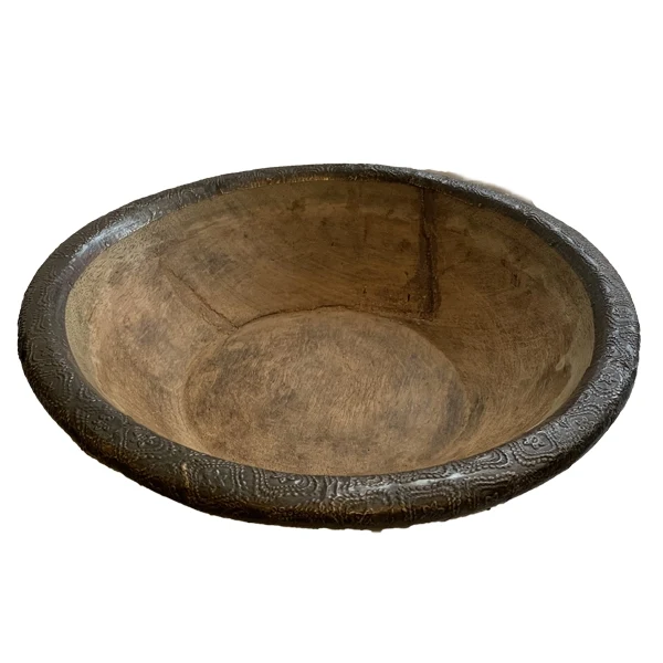 Vintage Chapati Bowl Miniature – Autentisk håndlavet træskål