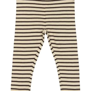 Petit Piao Leggings Modal Pinstripet - Coffee Bean/Off White 56