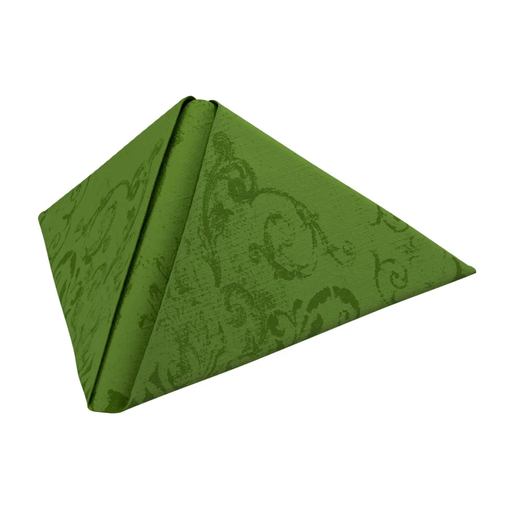 Middagsserviet, 1/4 Fold, 3-lags, 40x40, Opulent Leaf Sage, Dunilin, ( 45 stk )