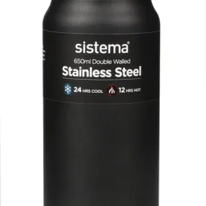 Termoflaske i rustfrit stål - 650 ml, Sort