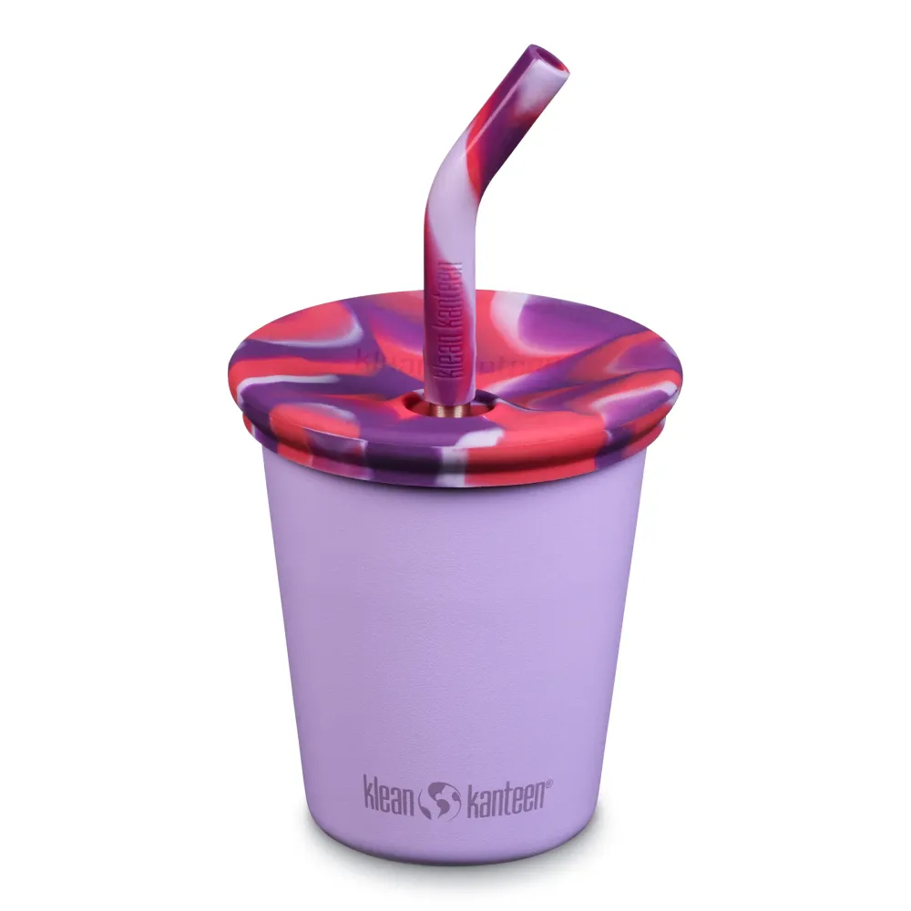 Professional Grade Klean Kanteen - kids cup - straw lid - crocus petal