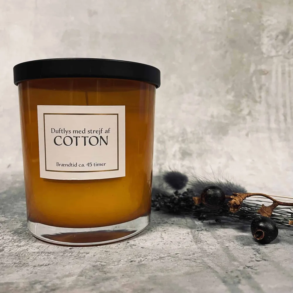 Duftelys – Cotton Gylden glas